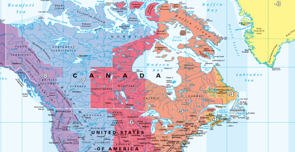 World Timezones Map - colour blind friendly