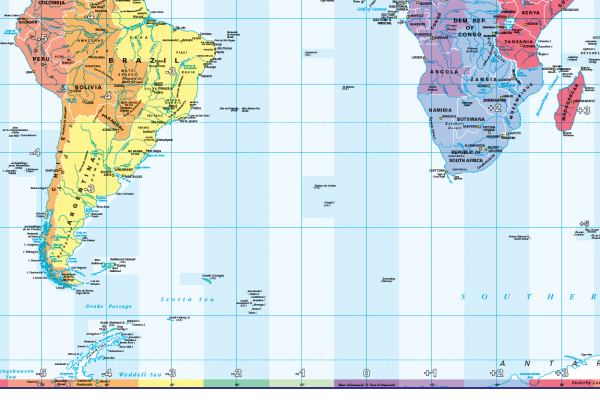 World Timezones Map - colour blind friendly