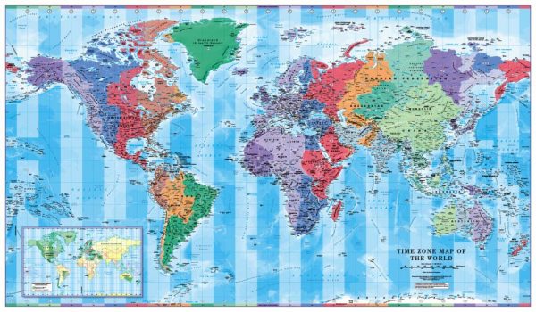 World Timezones Map Scale 1:30 million
