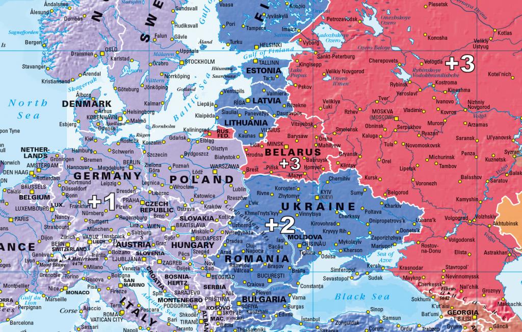 World Timezones Map Scale 1:30 million