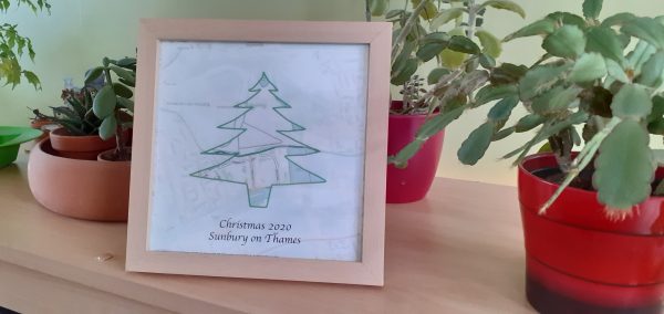 Personalised Christmas framed map gift