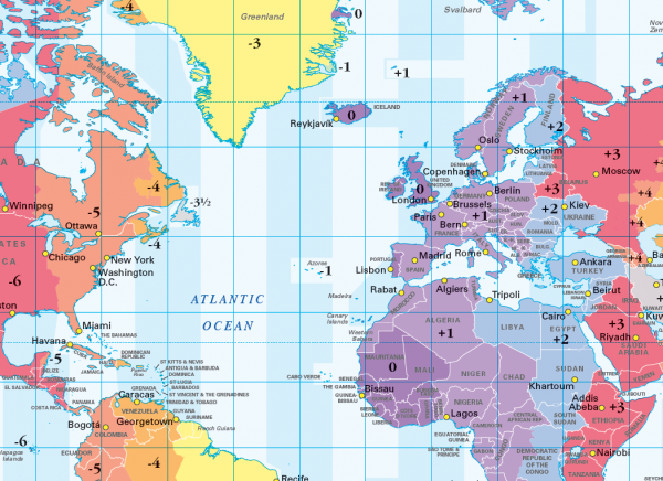 A2 World Time Zones map - self adhesive - Image 3
