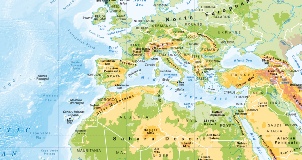 World Physical map - self adhesive - Image 3