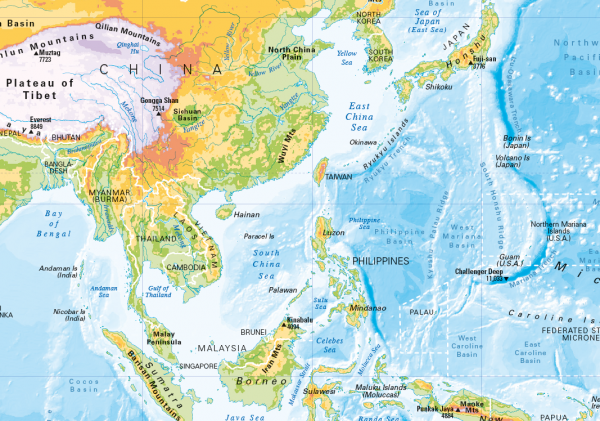 World Physical map - self adhesive - Image 4