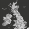 Black and white map of the British Isles