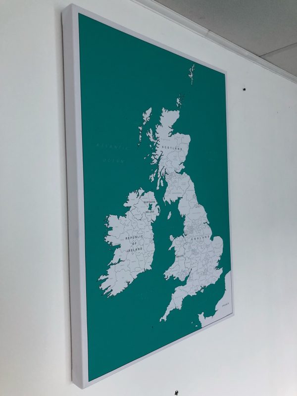 Canvas British Isles Map in different colours