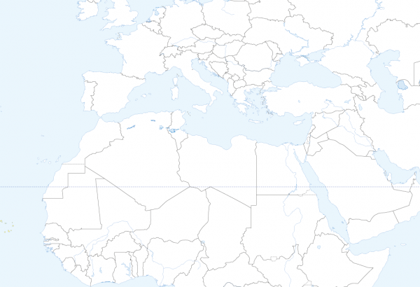 Large world outline map with country borders and rivers - Image 6