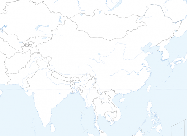 Large world outline map with country borders and rivers - Image 5