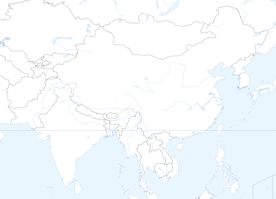 Large world outline map with country borders and rivers - Cosmographics Ltd