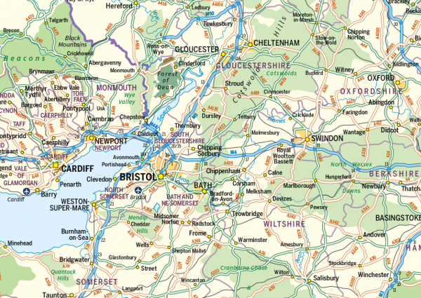 Personalised British Isles map with Greater London inset (road distance charts optional) - Image 4