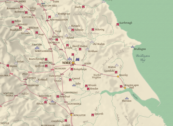 Road map of England and Wales in the Late Middle Ages c.1450 - 1500 (folded map) - delivery included in the price - Image 5